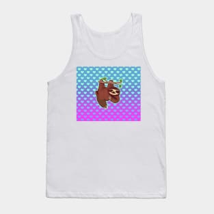 Tree Sloth Ombre Heart Pattern Tank Top